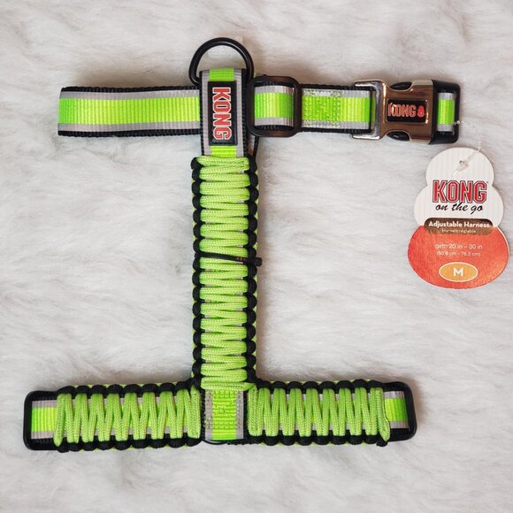 🐶 KONG Medium Adjustable Reflective Braided Strap Dog Harness & 4 ft Rope Leash - Picture 2 of 16